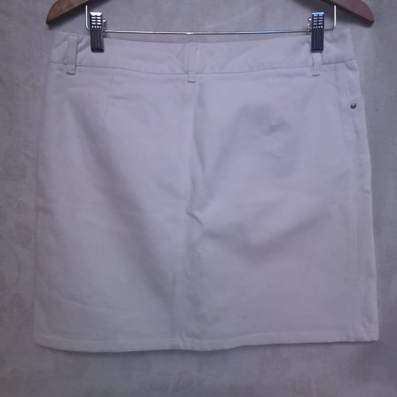 Tahari white cotton mini skirt - Picture 3 of 11